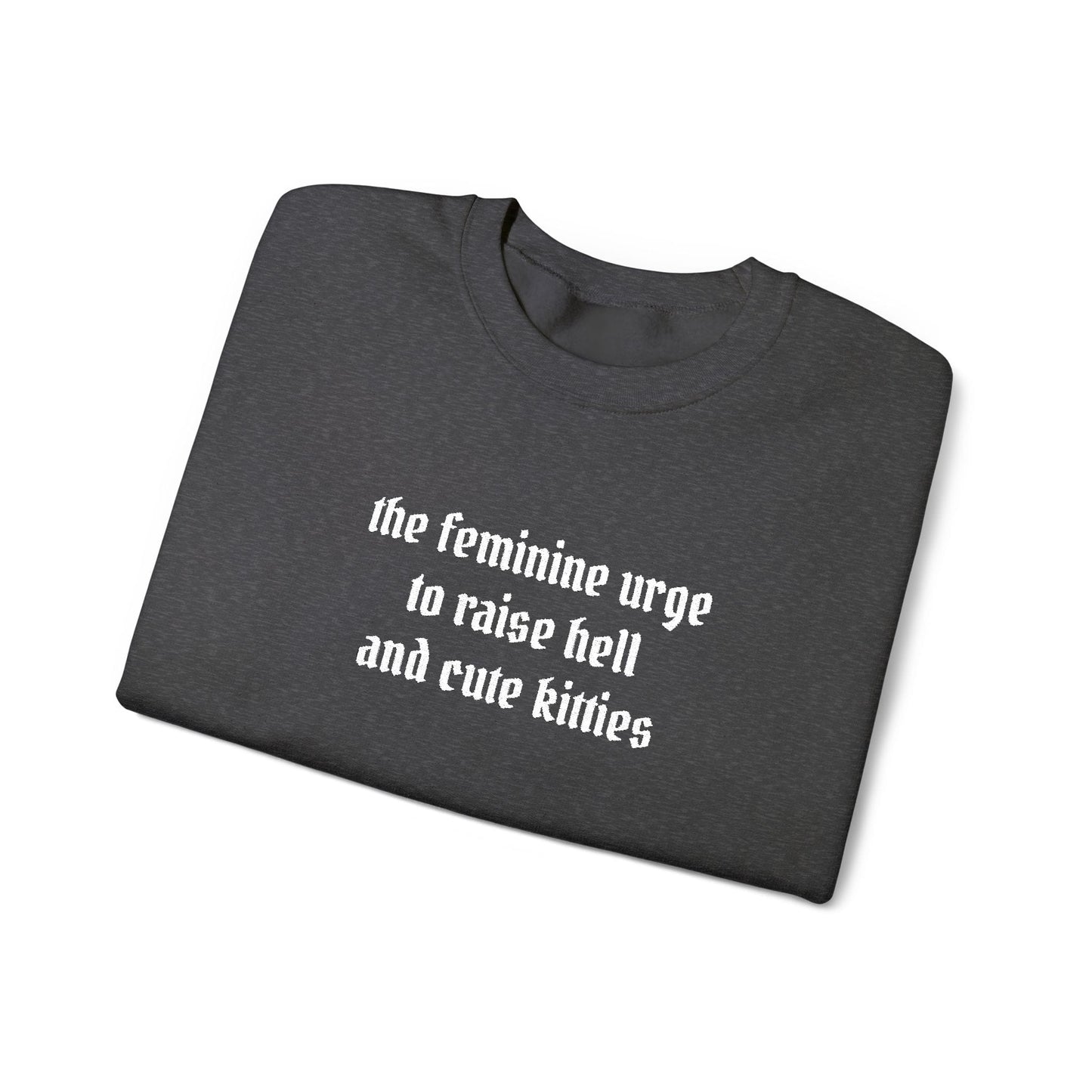 Raise Hell & Cute Kitties Crewneck Sweatshirt (embroidered)