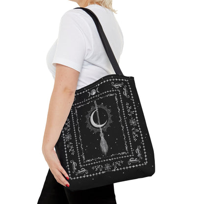 black white cosmic tote test