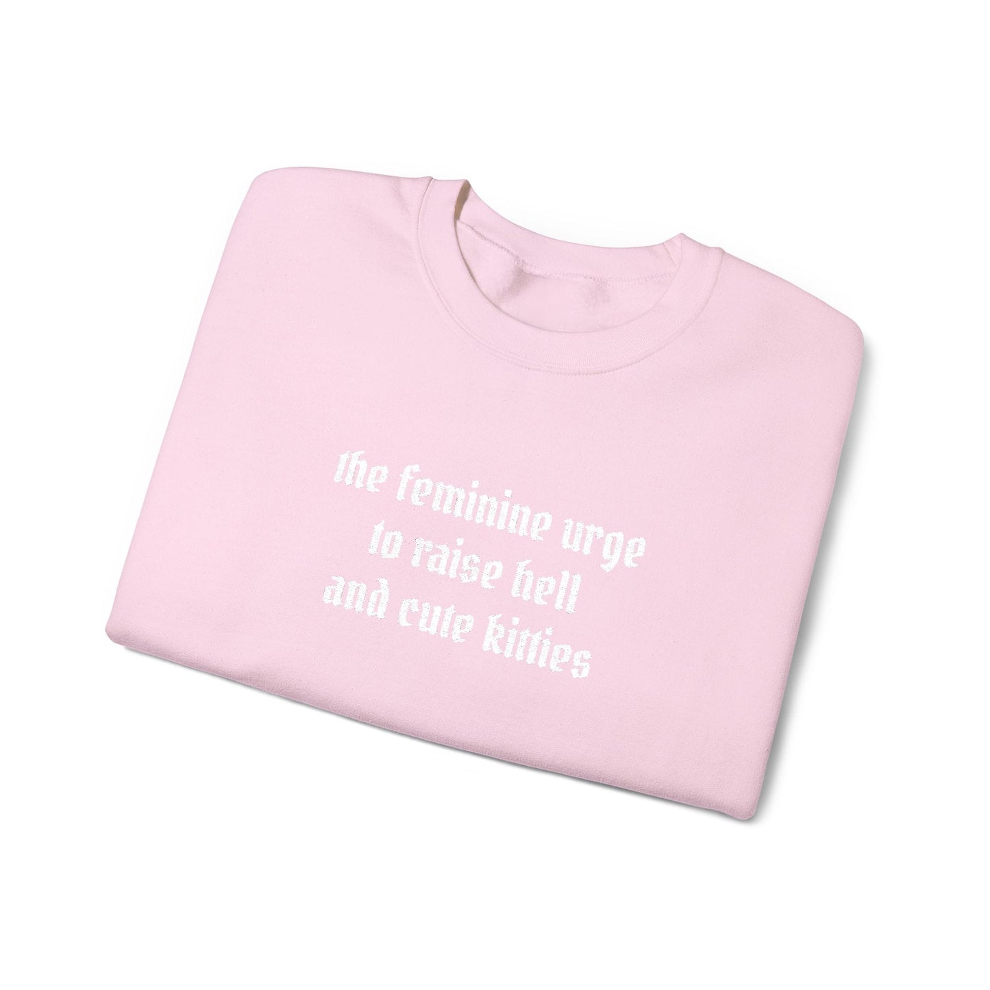 Raise Hell & Cute Kitties Crewneck Sweatshirt (embroidered)