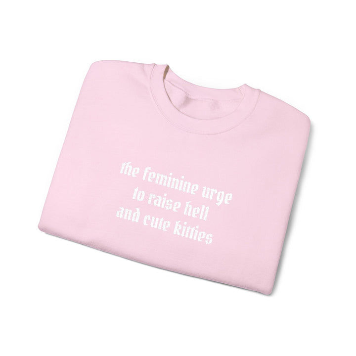 Raise Hell & Cute Kitties Crewneck Sweatshirt (embroidered)