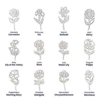 Birth Flower Name Moon Phase Necklace - To My Beautiful Mom