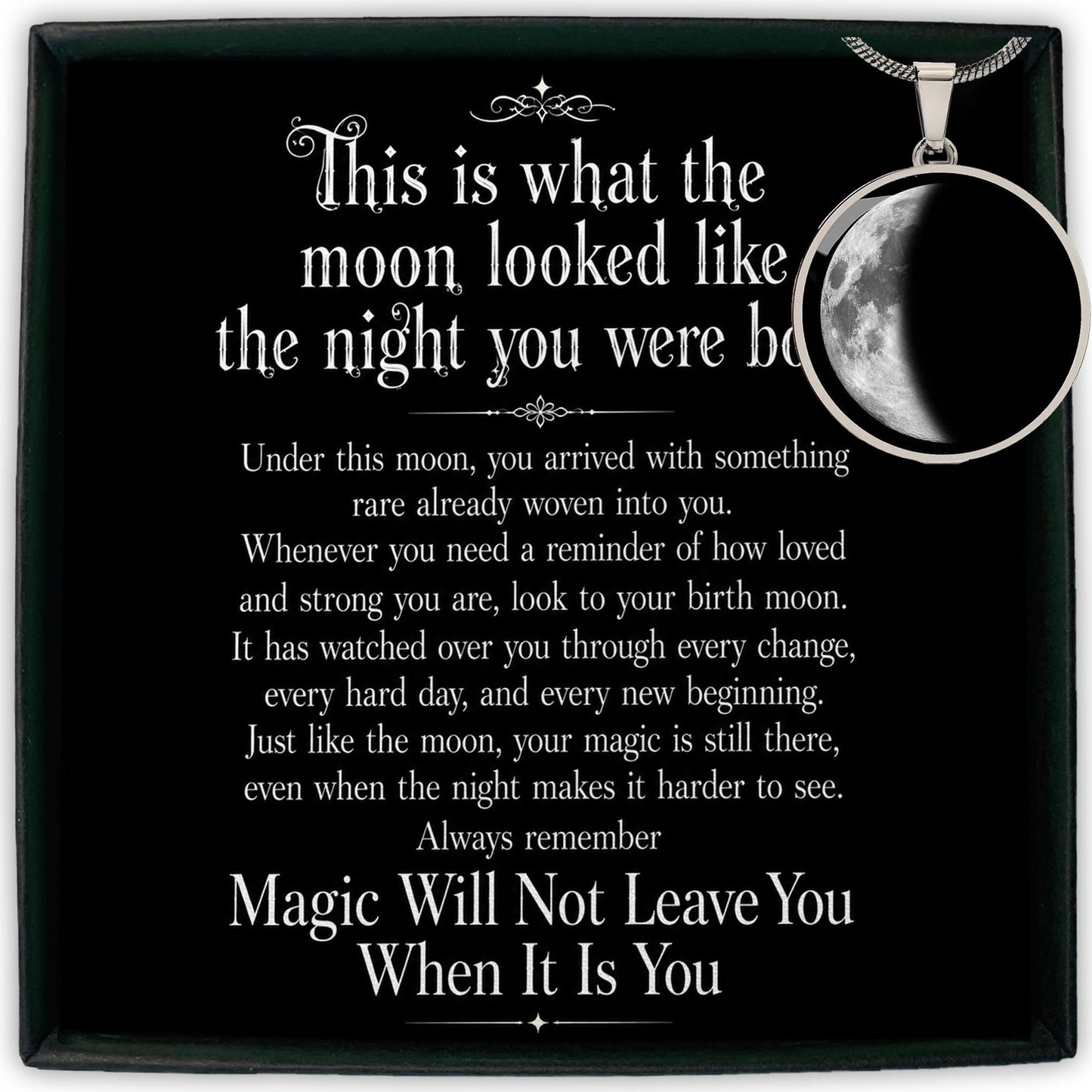 Personalized Moon Phase Necklace (engravable)