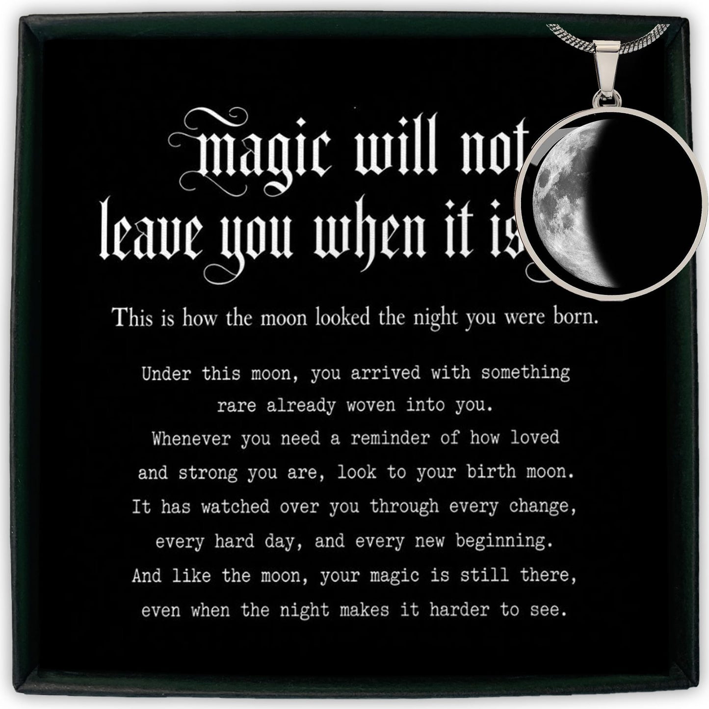 Personalized Moon Phase Necklace (engravable)