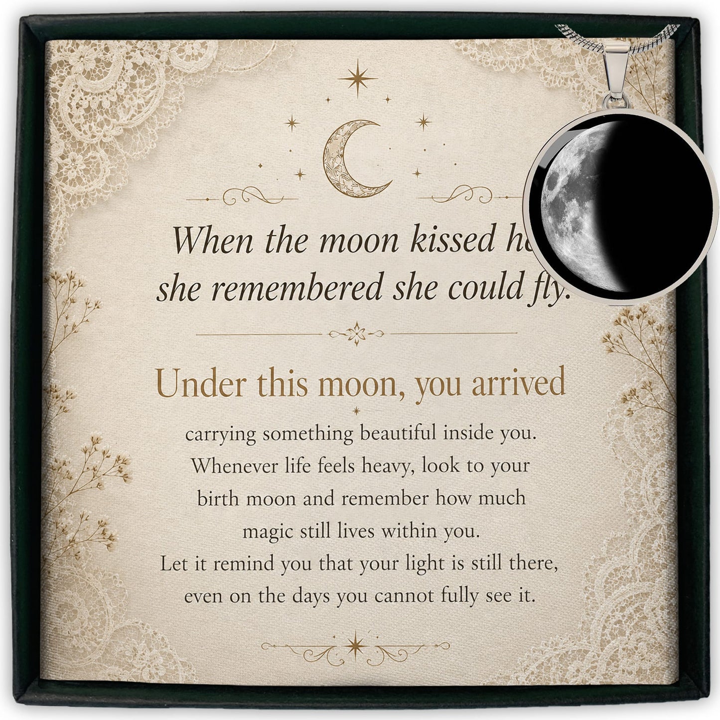 Personalized Moon Phase Necklace (engravable)