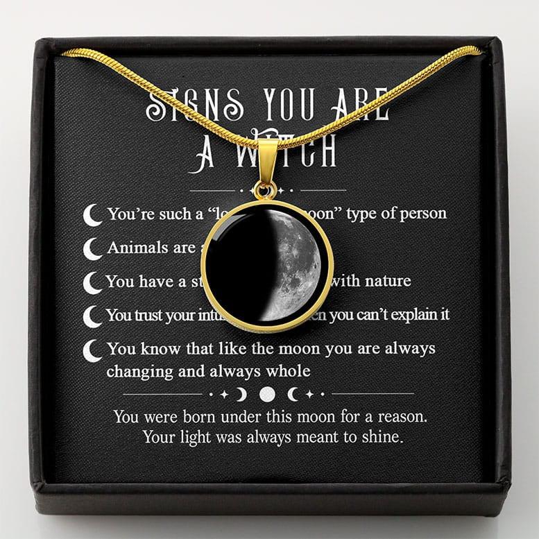 Witch Personalized Birth Moon Phase Necklace