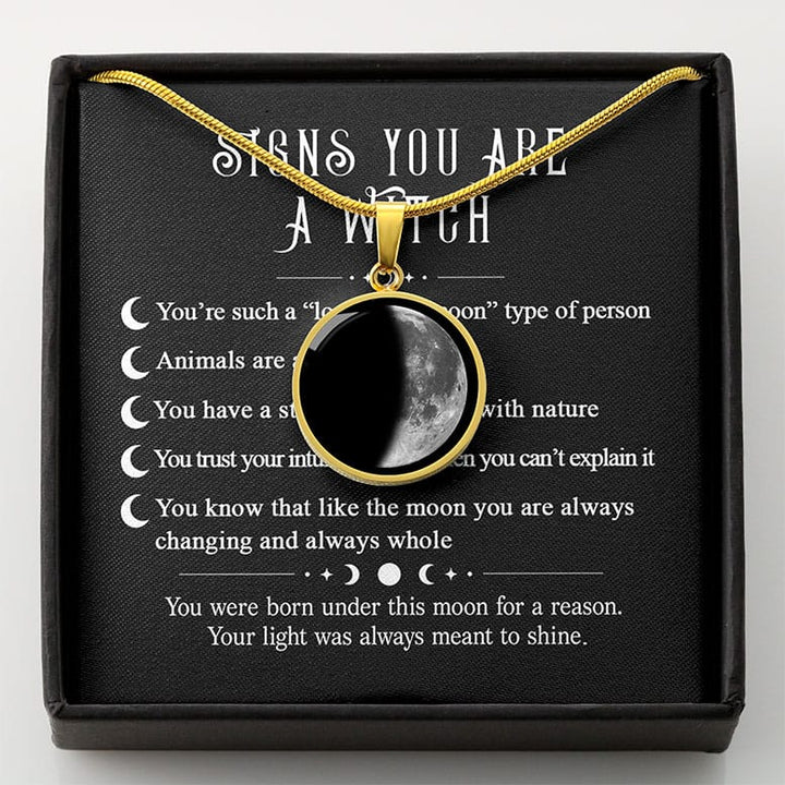 Witch Personalized Birth Moon Phase Necklace