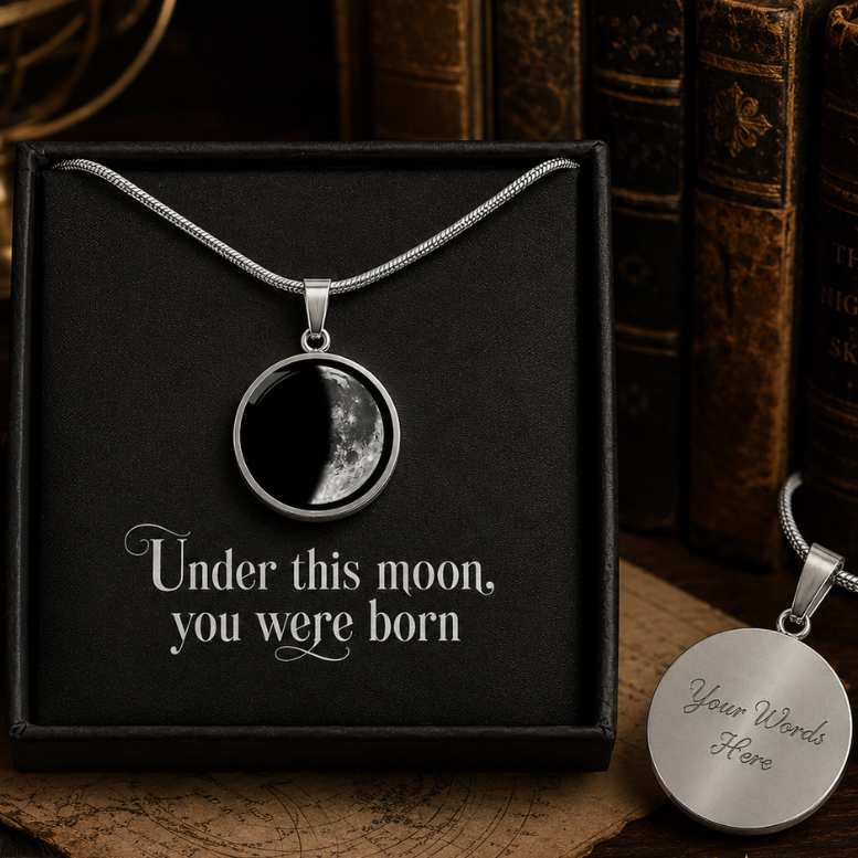 Personalized Birth Moon Phase Necklace