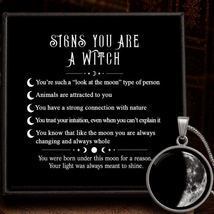 Witch Personalized Birth Moon Phase Necklace
