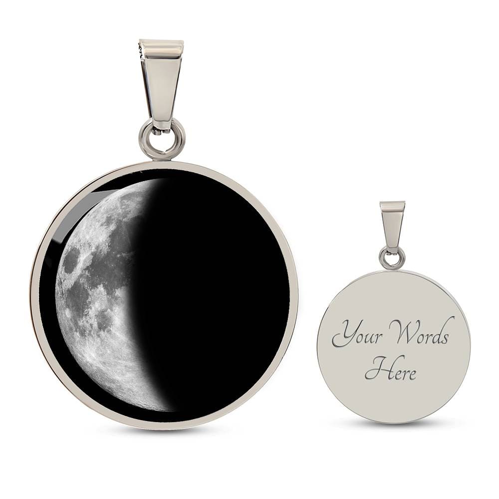 Personalized Moon Phase Necklace (engravable)