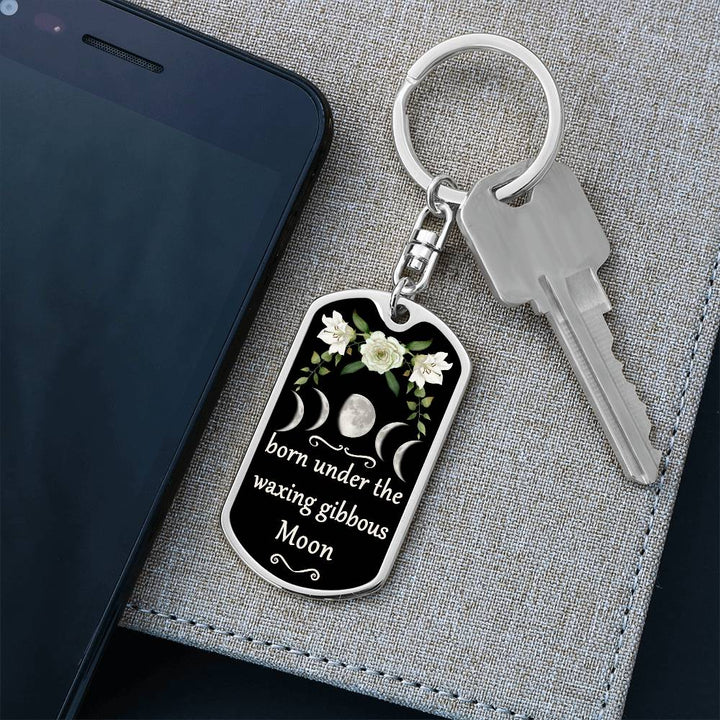 Keychain Custom Moon Phase (Waxing Gibbous Moon)