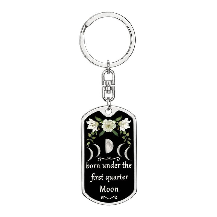 Keychain Custom Moon Phase (First Quarter Moon)