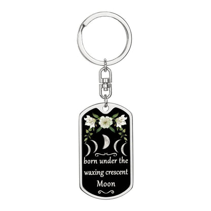 Keychain Custom Moon Phase (Waxing Crescent Moon)