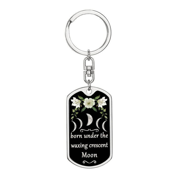 Keychain Custom Moon Phase (Waxing Crescent Moon)