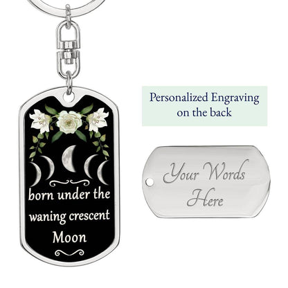 Keychain Custom Moon Phase (Waning Crescent Moon)