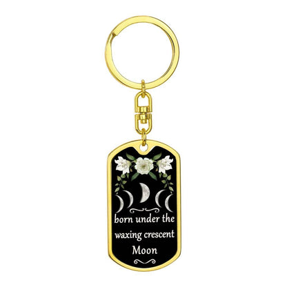 Keychain Custom Moon Phase (Waxing Crescent Moon)