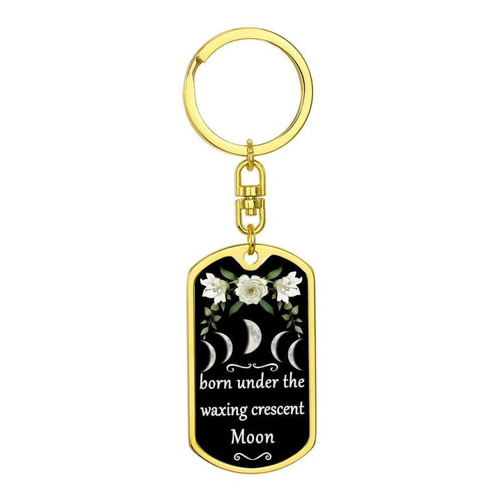 Keychain Custom Moon Phase (Waxing Crescent Moon)