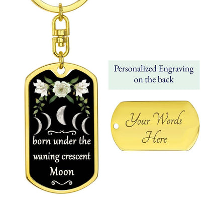 Keychain Custom Moon Phase (Waning Crescent Moon)