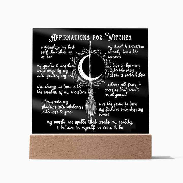 Affirmations For Witches - Acrylic Plaque