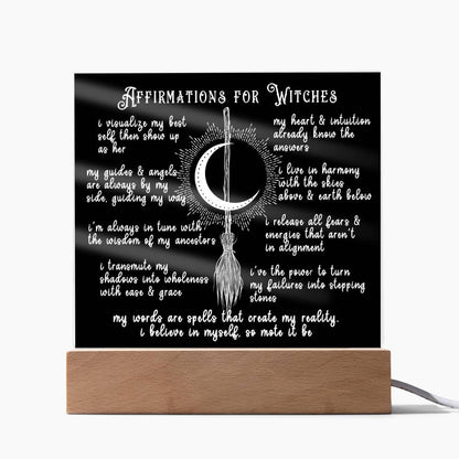 Affirmations For Witches - Acrylic Plaque