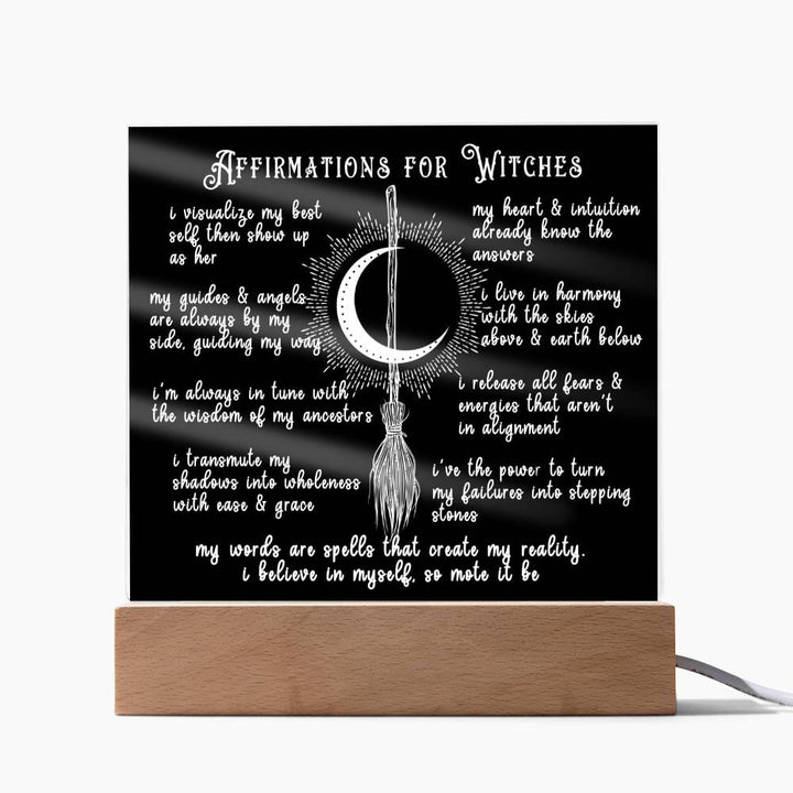 Affirmations For Witches - Acrylic Plaque