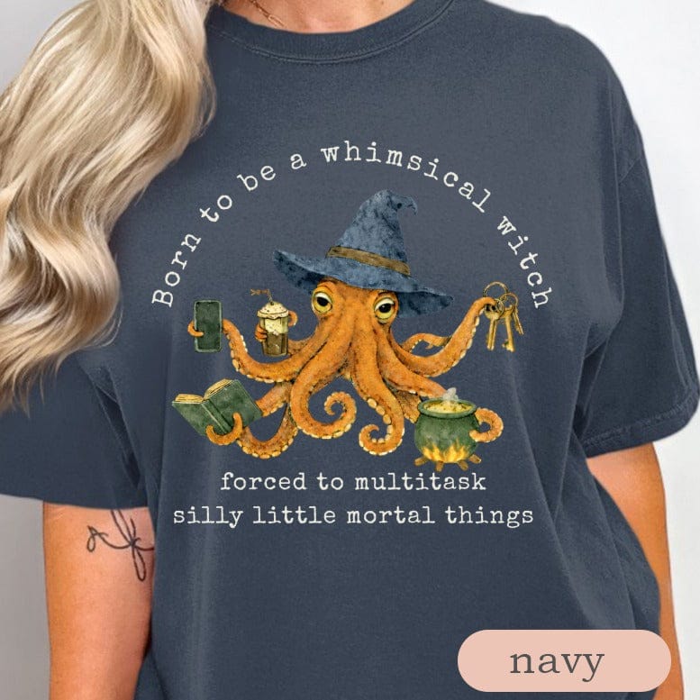 Born to be a whimsical witch funny octopus shirt