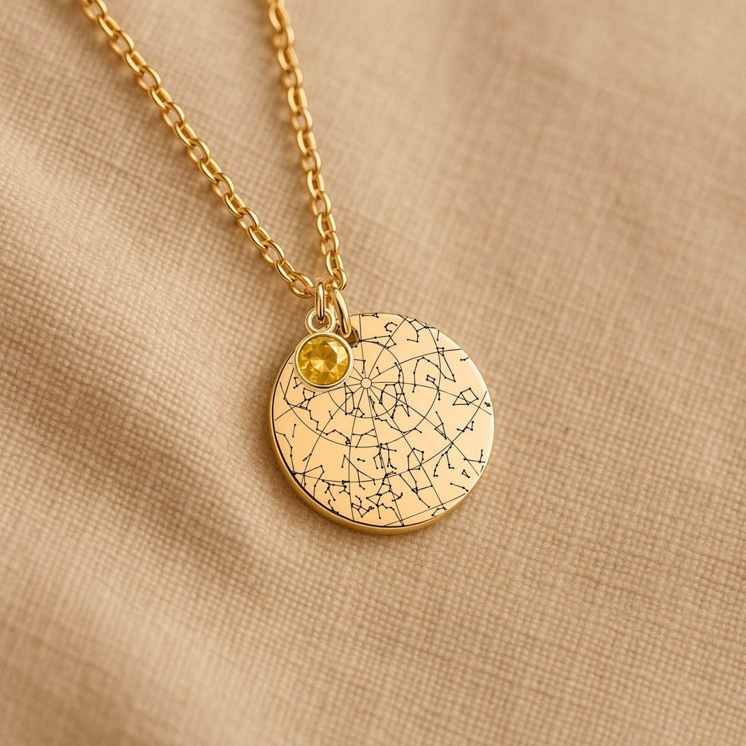 test2 Coin Necklace with Birthstone