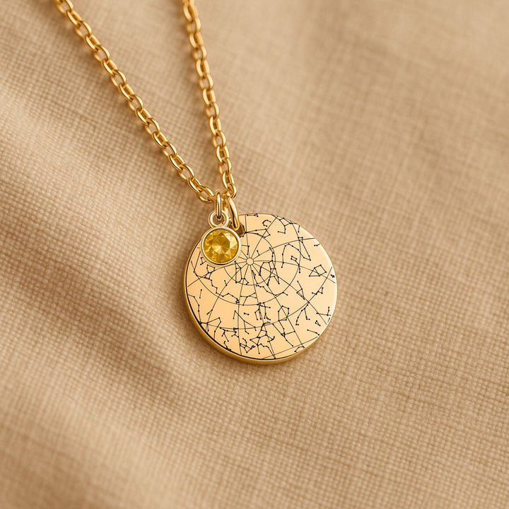 test2 Coin Necklace with Birthstone