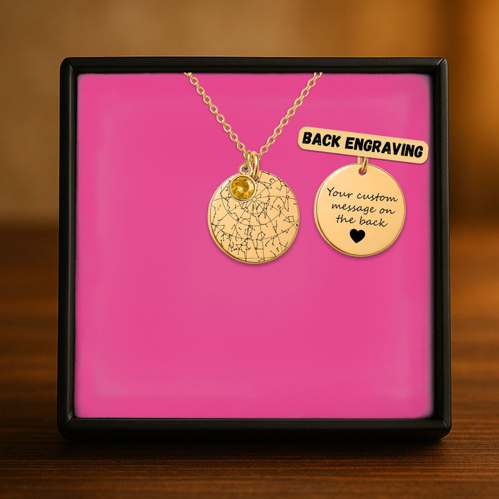 test2 Coin Necklace with Birthstone