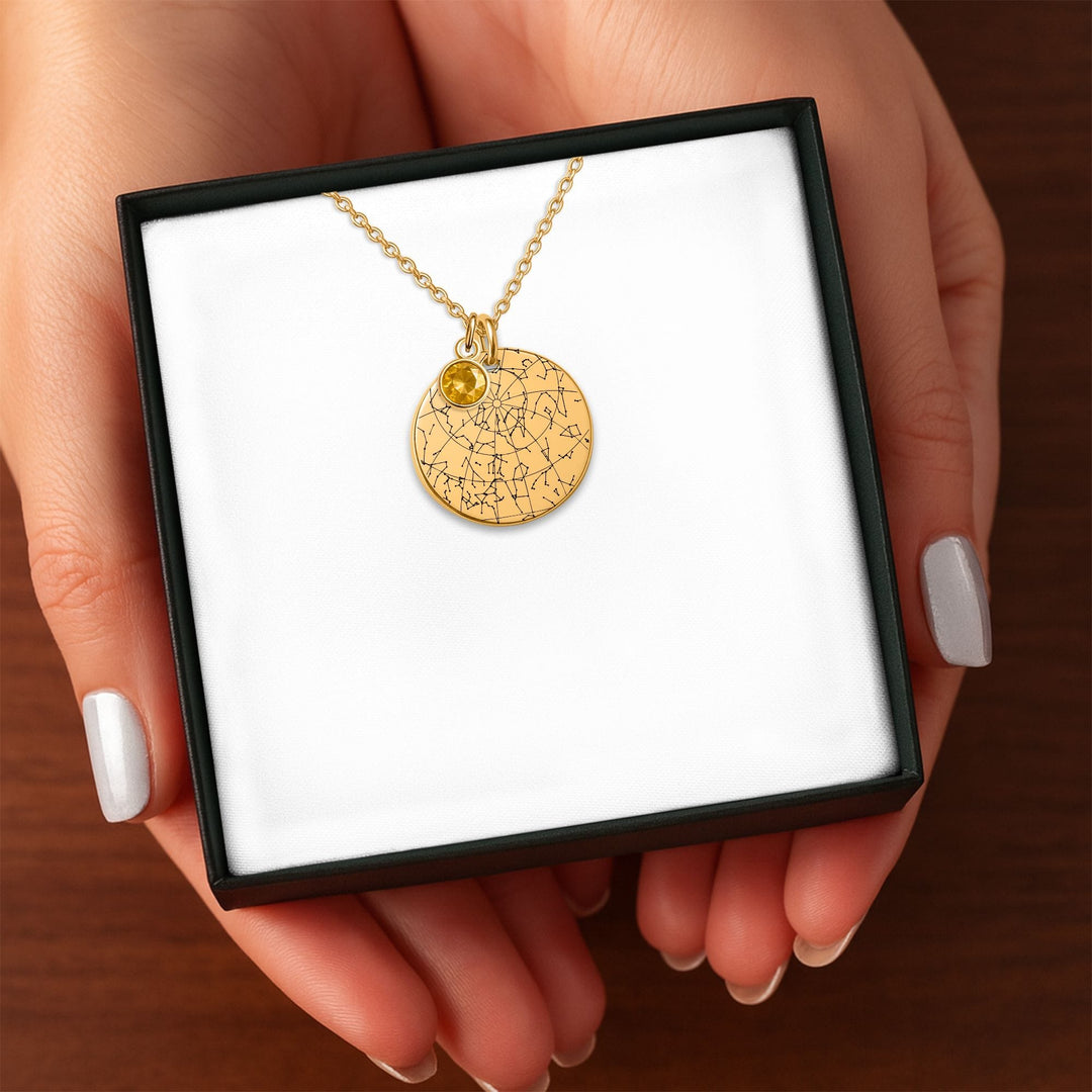 test Coin Necklace with Birthstone
