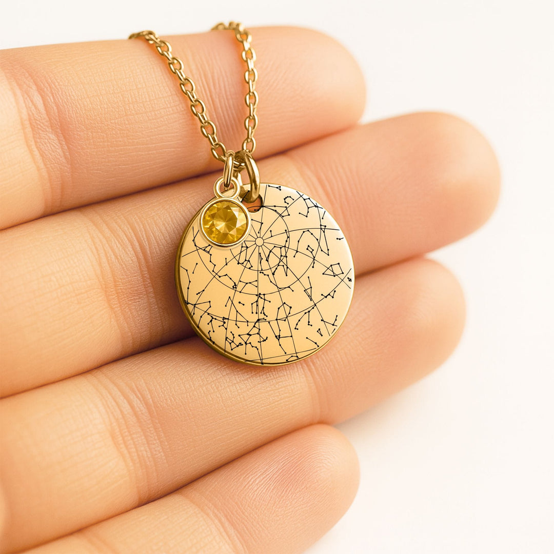 test2 Coin Necklace with Birthstone