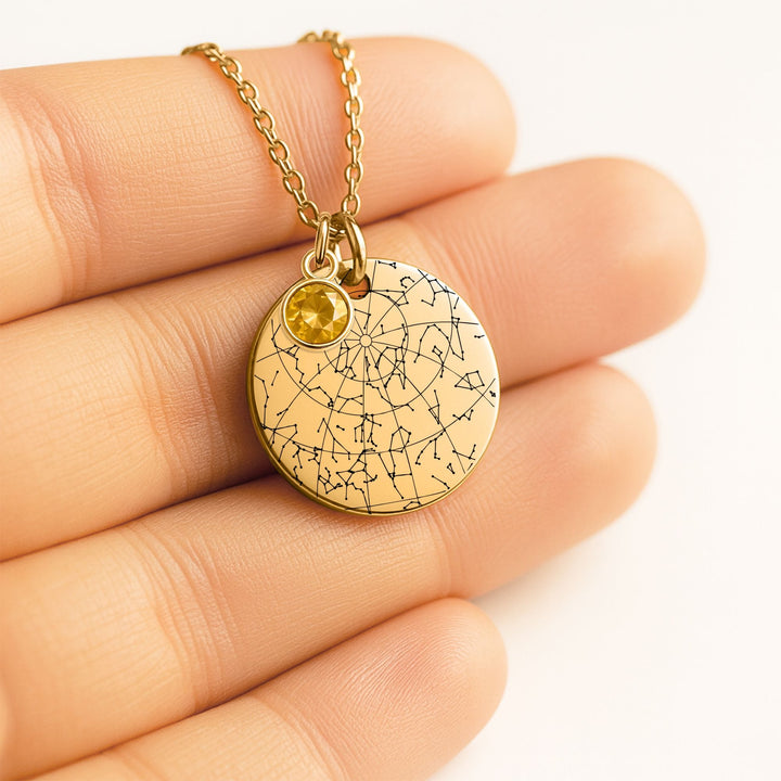 test2 Coin Necklace with Birthstone