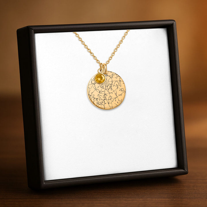 test Coin Necklace with Birthstone