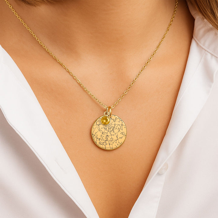 test Coin Necklace with Birthstone
