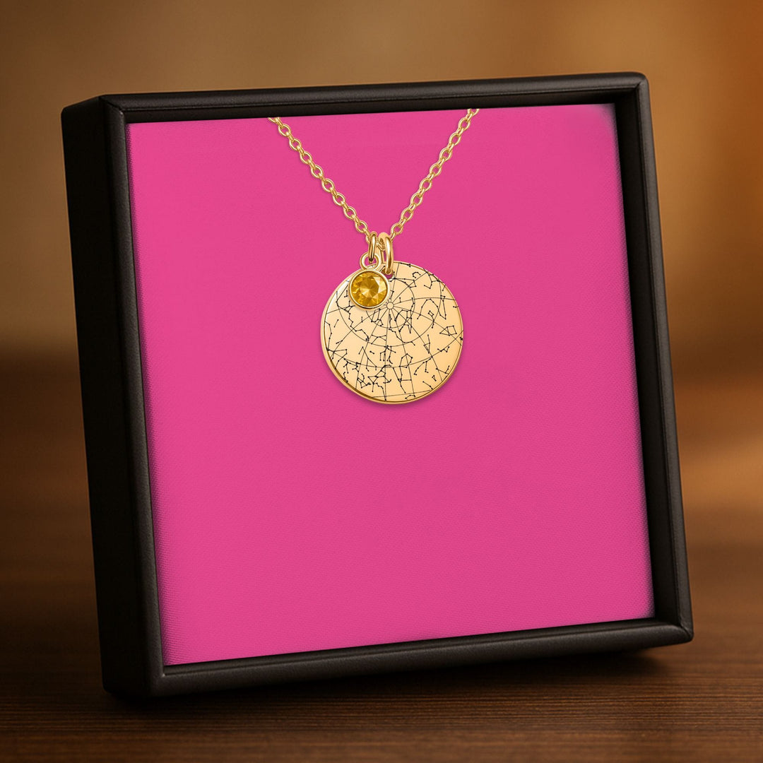test2 Coin Necklace with Birthstone