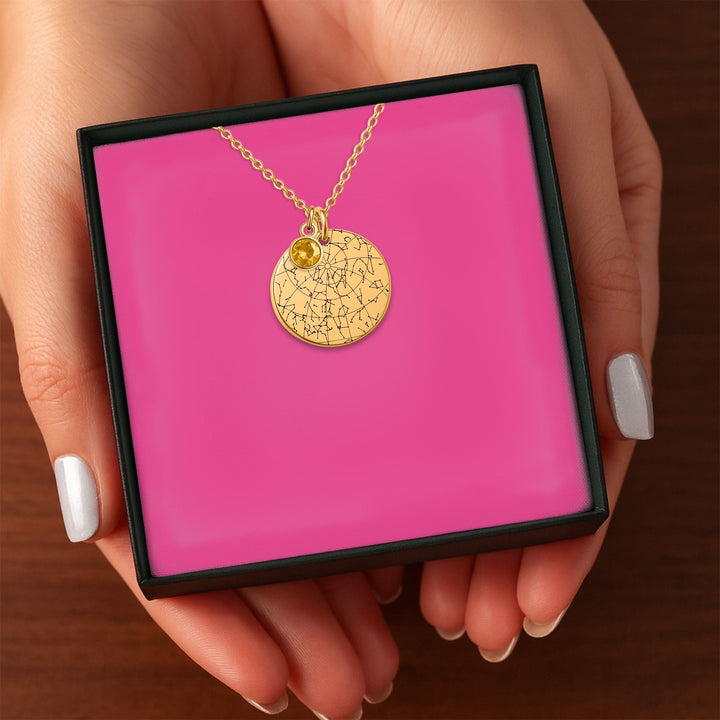 test2 Coin Necklace with Birthstone