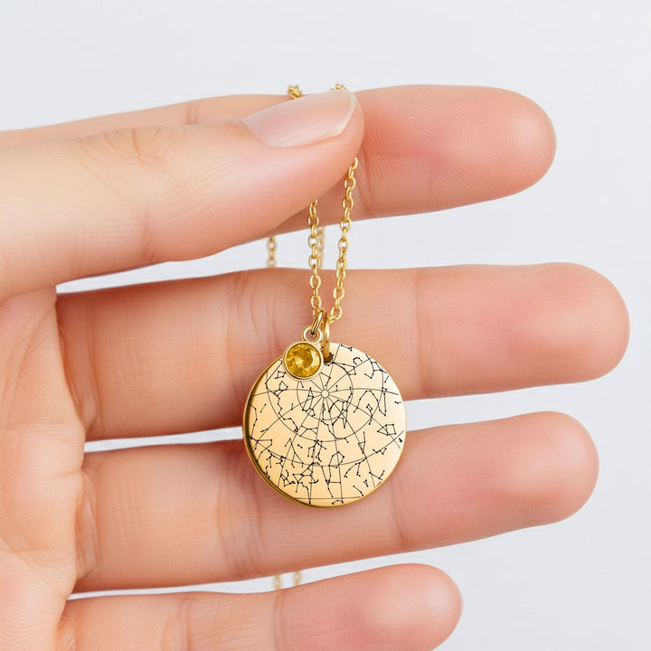 test2 Coin Necklace with Birthstone
