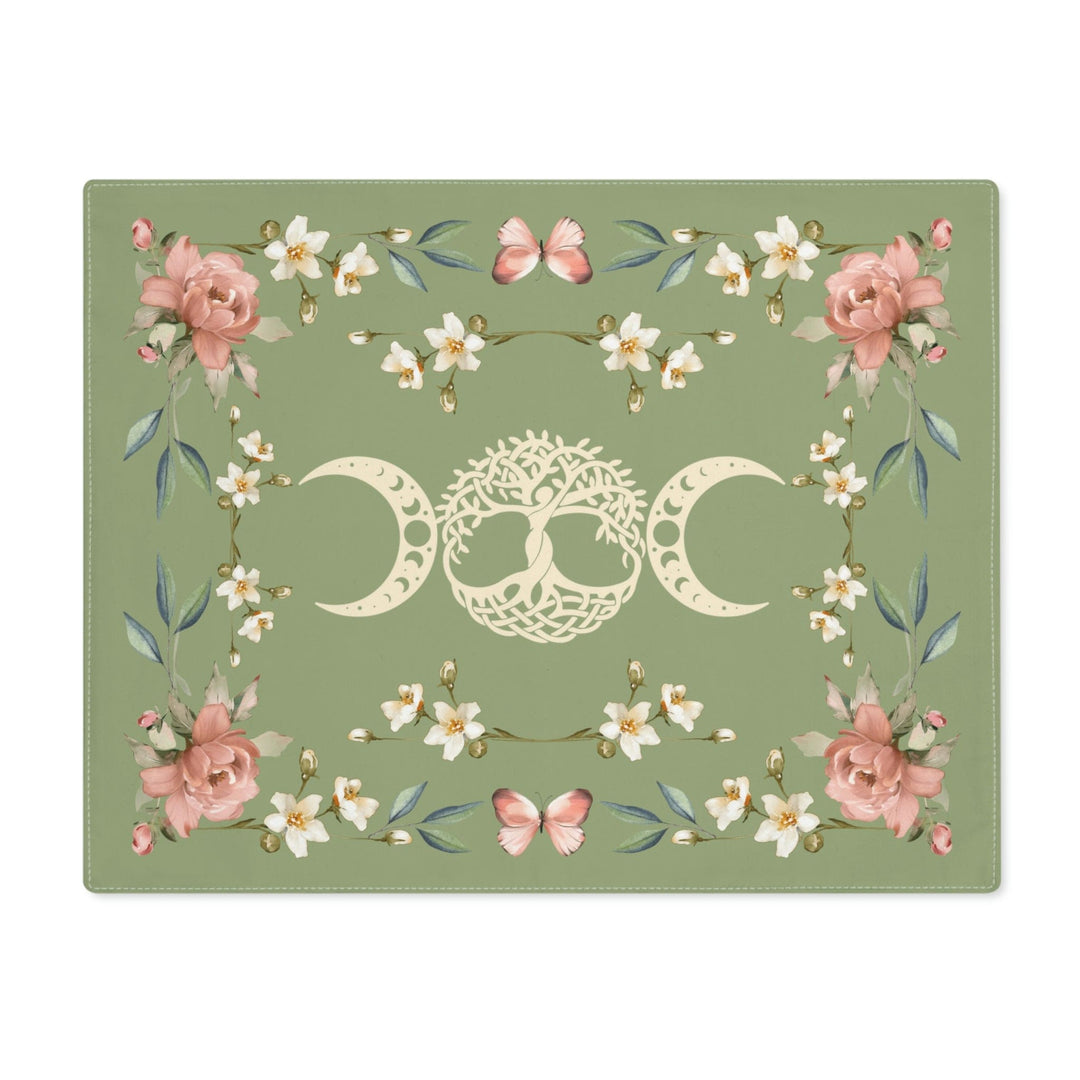 Altar Cloth Triple Moon Goddess Green