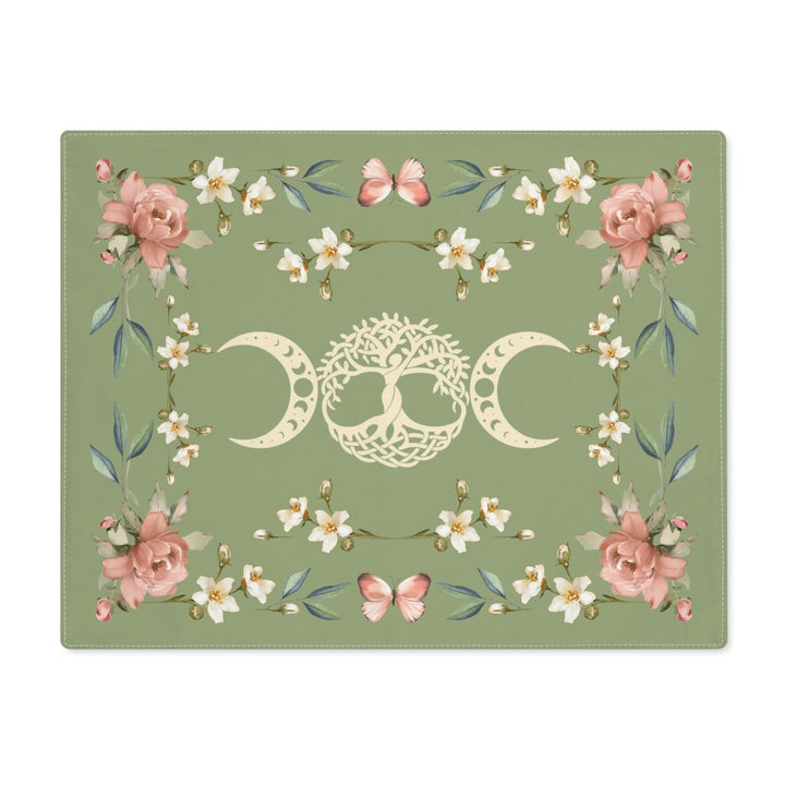 Altar Cloth Triple Moon Goddess Green