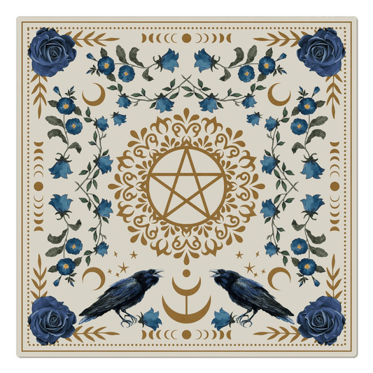 Altar Cloth Raven Pentacle Light