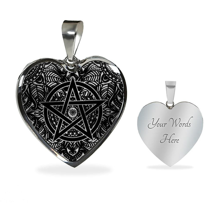Pentacle Heart Pendant with Necklace