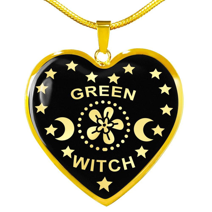 Green Witch Pendant with Necklace
